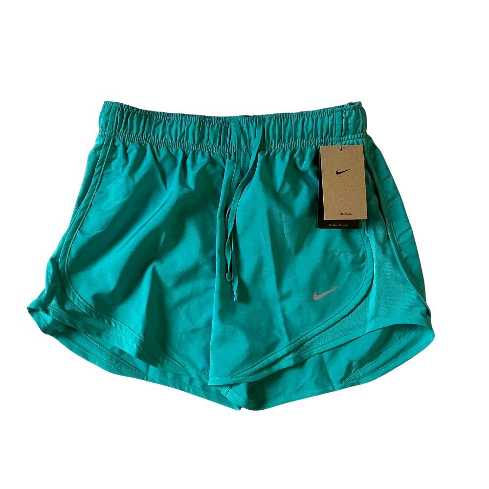 Nike Womens Running Shorts Small Dri-FIT Tempo 3” Brief Lined Teal New